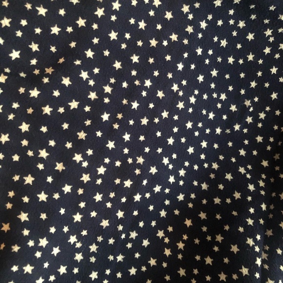 J.Crew Blue Button-up Peplum Star Print Top - Picture 5 of 5